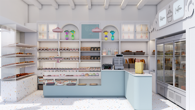 Proyecto de interiorismo de una pastelería en Cervelló